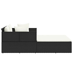 Acheter Maison Chic Chaise longue avec coussin | Bain de soleil Relax | Transat noir 182x118x63 cm résine tressée -GKD83674