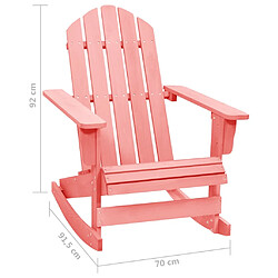 vidaXL Chaise à bascule de jardin Adirondack bois de sapin massif rose pas cher