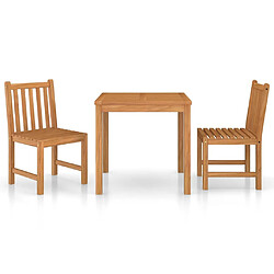 Salle à manger de jardin 3 pcs,Table et chaise à dîner Bois de teck solide -MN40793