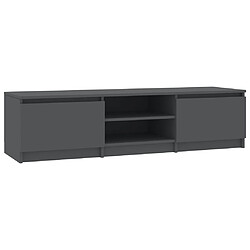 vidaXL Meuble TV Gris 140x40x35,5 cm Bois d'ingénierie