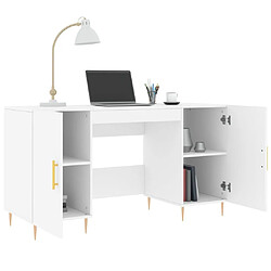 Acheter Maison Chic Bureau,Table de travail,bureau de travail pour chambre blanc 140x50x75 cm bois d'ingénierie -GKD68460