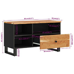 vidaXL Meuble TV 80x33x46 cm bois d'acacia solide et bois d'ingénierie pas cher