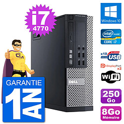 PC Dell 9020 SFF Intel Core i7-4770 RAM 8Go Disque Dur 250Go Windows 10 Wifi - Occasion