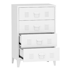 Avis Helloshop26 Commode stylée meuble de rangement pratique métallique hämeenlinna avec 4 tiroirs acier 92 x 80 x 40 cm blanc 03_0006838