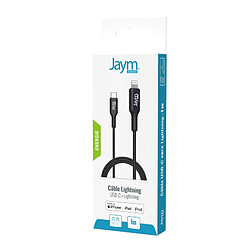 Acheter Jaym Câble de Charge et Synchronisation de donnée USB-C / Lightning MFI PD 3.0 3A 1M Noir