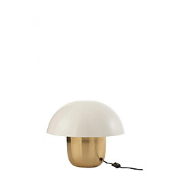 Dansmamaison Lampe Champignon Metal Blanc/Or Small