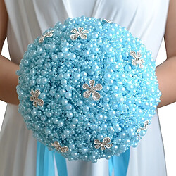 Wewoo Mariage Tenant des Fleurs de bleu Perle Bouquet De Mariée Accessoires Demoiselle D'honneur Strass Fête De Décoration Fournitures, Diamètre: 20cm