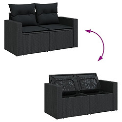 Avis Maison Chic Salon de jardin avec coussins 13 pcs, Ensemble Tables et chaises de jardin, noir résine tressée -GKD720528