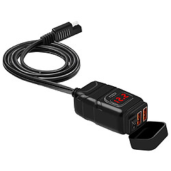 Wewoo Chargeur Adaptateur de prise de courant universel pour voiture Super Quick Dual Port USB avec LED voltmètre numérique lumière rouge