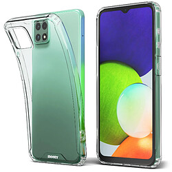 Moozy Xframe Coque antichoc pour Samsung A22 5G – Coque à bord transparent, coque hybride double couleur transparente avec bord en TPU absorbant les chocs