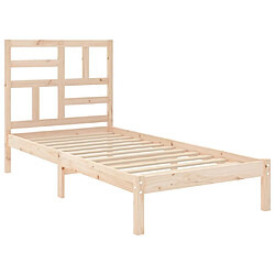 Avis vidaXL Cadre de lit sans matelas bois massif 75x190 cm