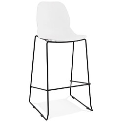 Alterego Tabouret de bar design 'BERLIN' blanc empilable style industriel