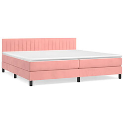 Maison Chic Lit Adulte - Lit simple Lit à sommier tapissier avec matelas moelleux - Meuble de Chambre - Rose 200x200 cm Velours -MN93404