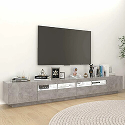 Avis Maison Chic Meubles TV avec lumières LED - Banc TV pour salon Gris béton 260x35x40 cm -MN57884