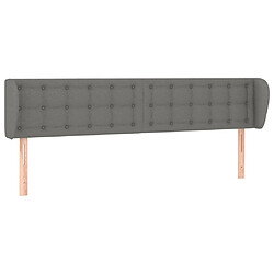 vidaXL Tête de lit avec oreilles Gris foncé 183x16x78/88 cm Tissu