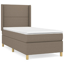 vidaXL Sommier à lattes de lit avec matelas Taupe 80x200 cm Tissu