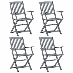 Maison Chic Lot de 4 Chaises pliables d'extérieur| chaises Relax de jardin Bois d'acacia solide -GKD71093