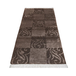 Avis Vidal Tapis de couloir en laine 203x84 brun Darya