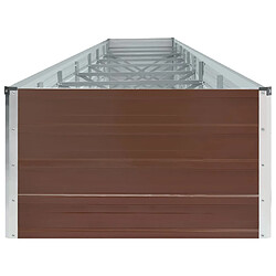 Avis vidaXL Lit surélevé de jardin Acier galvanisé 600x80x45 cm Marron