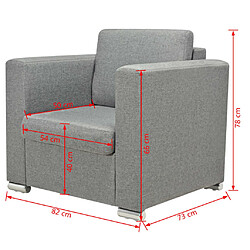 vidaXL Fauteuil gris foncé tissu pas cher