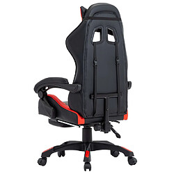 Helloshop26 Chaise fauteuil siège pivotante de bureau informatique étude de jeux vidéo et repose-pied et similicuir rouge 02_0024225 pas cher