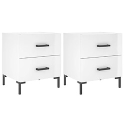 vidaXL Tables de chevet 2 pcs blanc brillant 40x35x47,5 cm