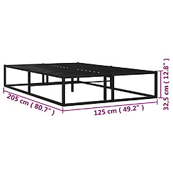 vidaXL Cadre de lit sans matelas noir métal 120x200 cm pas cher