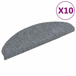 vidaXL Tapis autoadhésifs de marches 10 pcs Gris clair 65x21x4 cm