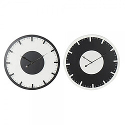 Look & Feel Horloge Murale DKD Home Decor Noir Blanc Bois MDF (50 x 4.5 x 50 cm) (2 pcs)