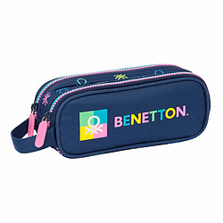 Trousse Fourre-Tout Double Benetton Cool Blue marine 21 x 8 x 6 cm