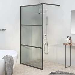 vidaXL Paroi de douche 100x195 cm Verre ESG foncé Noir