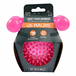 Acheter Paris Prix Lot de 2 Jouets pour Chien Balle & Os 13cm Rose