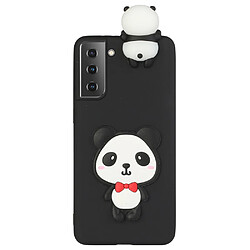 Coque en TPU antichoc, décoration de figurines 3D Panda rouge à nœud papillon pour votre Samsung Galaxy S22 Plus 5G