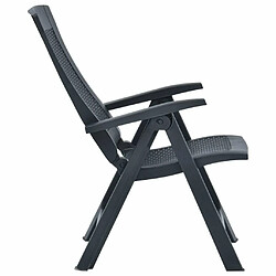 Acheter Maison Chic Lot de 2 Chaises inclinables de jardin - Fauteuil d'extérieur Plastique Anthracite -MN50655