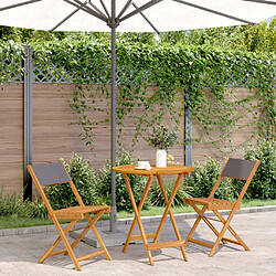 vidaXL Ensemble de bistro 3 pcs anthracite tissu et bois massif