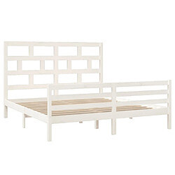 Avis Maison Chic Lit Super King - Cadre de lit,Structure du lit Contemporain pour chambre Blanc Bois massif 180x200 cm -MN99574