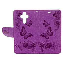 Wewoo Housse Étui Violet pour Huawei Mate 9 papillons gaufrage en cuir flip horizontal avec support & Slots de cartes Portefeuille & Longe pas cher