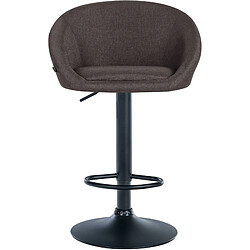 Acheter Decoshop26 Tabouret de bar assise pivotante à 360° hauteur réglable en tissu gris foncé piètement en métal noir 10_0004773