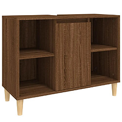 vidaXL Meuble d'évier chêne marron 80x33x60 cm bois d'ingénierie