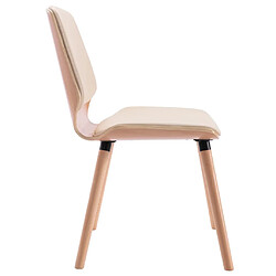 Maison Chic Lot de 4 Chaises à manger,Chaise pour cuisine crème similicuir -MN85504 pas cher