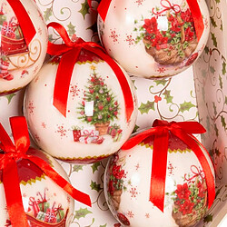 BigBuy Christmas Boules de Noël Multicouleur Papier Polyfoam 7,5 x 7,5 x 7,5 cm (5 Unités)