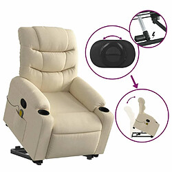 Maison Chic Fauteuil Relax pour salon, Fauteuil inclinable de massage Crème Tissu -GKD18944 pas cher