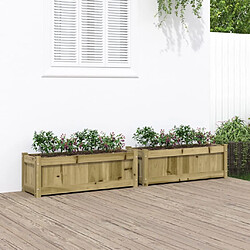 Maison Chic Lot de 2 Jardinières,Bac à fleurs - pot de fleur bois de pin imprégné -GKD94545