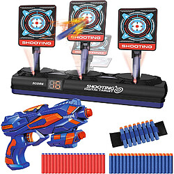 Nerf pistolet avec 40 flèchettes en mousse et 3 cibles électronique bleu orange