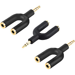 CableCreation Lot de 3 adaptateurs répartiteurs de casque stéréo Aux Jack 3,5 mm mâle vers 2 ports 3,5 mm femelle compatible avec casque, écouteurs, iPhone, iPad, Samsung, LG, tablettes, lecteurs MP3