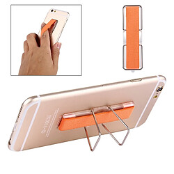 Wewoo Support Holder Orange pour iPhone, Galaxy, , Xiaomi, LG, HTC et tablettes 2 en 1 de adhésif universel réglable mini + prise de doigt mince, taille: 7,3 x 2,2 x 0,3 cm,