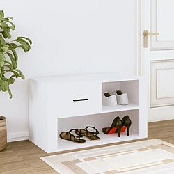 Avis Maison Chic Armoire à Chaussures,Meuble de Rangement à Chaussures Blanc 80x35x45 cm Bois d'ingénierie -MN34831