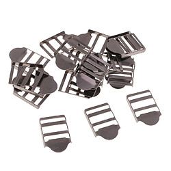 20pcs métal sangle échelle échelle boucles bagages sangle ajusteur noir