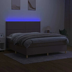 Acheter Maison Chic Lit adulte- Lit + matelas,Sommier à lattes de lit et matelas et LED Taupe 180x200cm Tissu -GKD48099