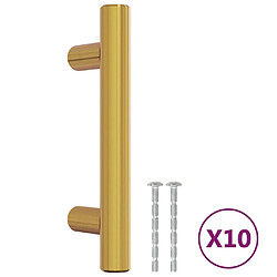 vidaXL Poignées d'armoire 10 pcs doré 64 mm acier inoxydable